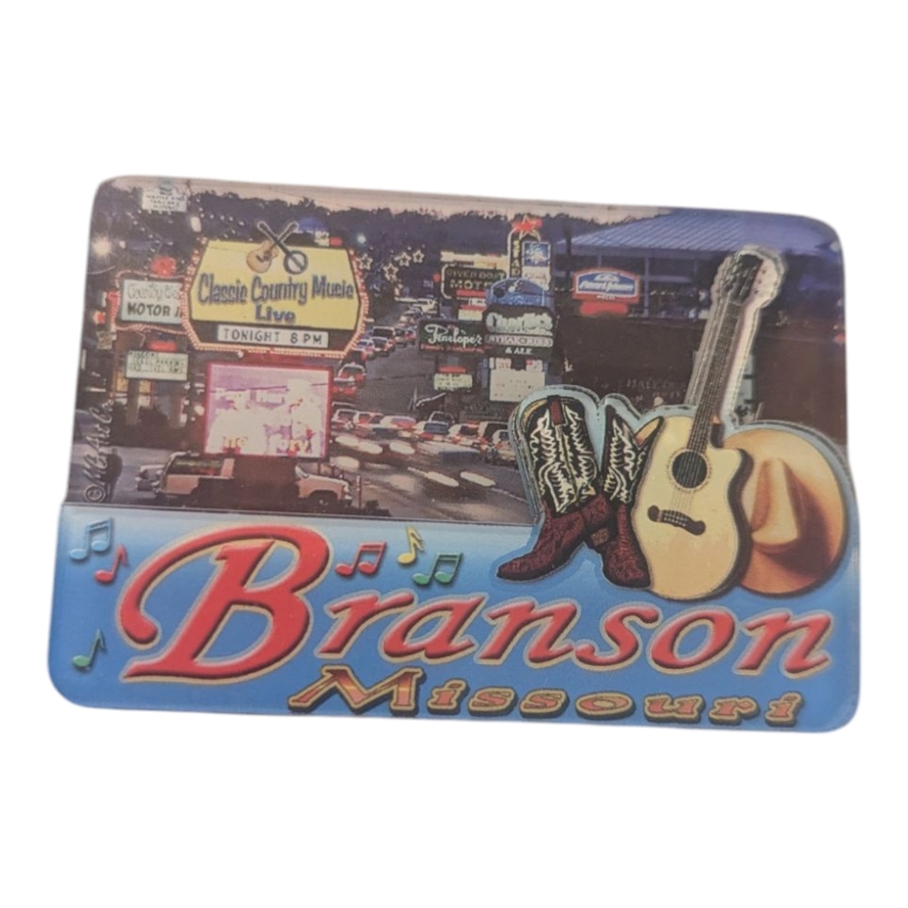 Vintage SCOTTY Acrylic Branson Missouri Cowboy Refrigerator Fridge Magnet 3"